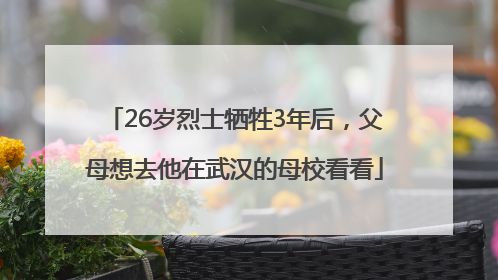 26岁烈士牺牲3年后，父母想去他在武汉的母校看看