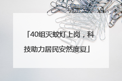 40组灭蚊灯上岗，科技助力居民安然度夏