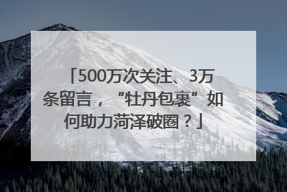 500万次关注、3万条留言，“牡丹包裹”如何助力菏泽破圈？