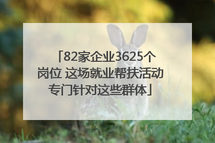 82家企业3625个岗位 这场就业帮扶活动专门针对这些群体